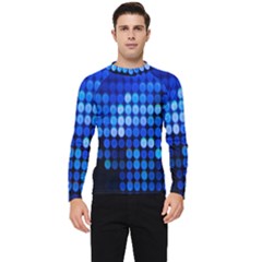 Pattern Blue Logo Men s Long Sleeve Rash Guard by artworkshop