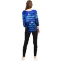 Pattern Blue Logo Chiffon Quarter Sleeve Blouse View2