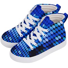 Pattern Blue Logo Kids  Hi-top Skate Sneakers by artworkshop