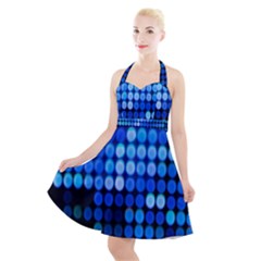 Pattern Blue Logo Halter Party Swing Dress  by artworkshop