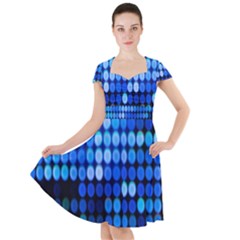 Pattern Blue Logo Cap Sleeve Midi Dress by artworkshop