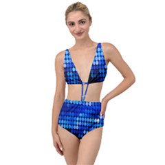 Pattern Blue Logo Tied Up Two Piece Swimsuit by artworkshop