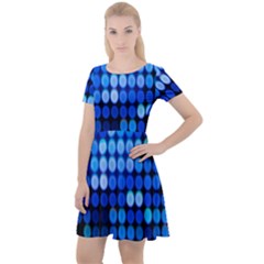 Pattern Blue Logo Cap Sleeve Velour Dress  by artworkshop