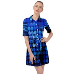 Pattern Blue Logo Belted Shirt Dress by artworkshop