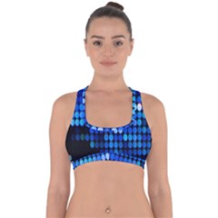 Pattern Blue Logo Cross Back Hipster Bikini Top  by artworkshop