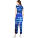 Pattern Blue Logo Women s Frill Top Chiffon Jumpsuit View2