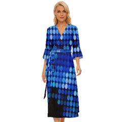 Pattern Blue Logo Midsummer Wrap Dress by artworkshop