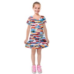 Pattern Wallpaper Kids  Short Sleeve Velvet Dress by artworkshop