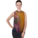 Pollock Mock Neck Chiffon Sleeveless Top View1