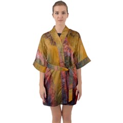 Pollock Half Sleeve Satin Kimono  by artworkshop