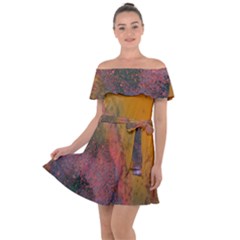 Pollock Off Shoulder Velour Dress by artworkshop