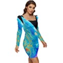 Soap Bubble Project Women Long Sleeve Ruched Stretch Jersey Dress View2