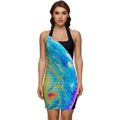 Soap Bubble Project Sleeveless Wide Square Neckline Ruched Bodycon Dress by artworkshop