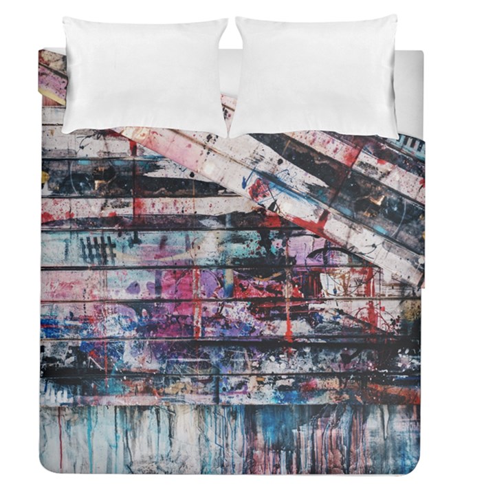 Splattered Paint On Wall Duvet Cover Double Side (Queen Size)