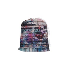 Splattered Paint On Wall Drawstring Pouch (small) by artworkshop