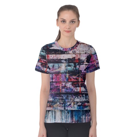 Splattered Paint On Wall Women s Cotton Tee by artworkshop