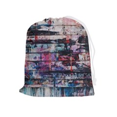 Splattered Paint On Wall Drawstring Pouch (xl) by artworkshop