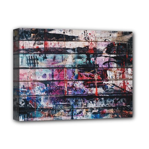 Splattered Paint On Wall Deluxe Canvas 16  X 12  (stretched)  by artworkshop