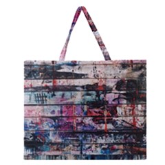 Splattered Paint On Wall Zipper Large Tote Bag by artworkshop