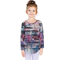 Splattered Paint On Wall Kids  Long Sleeve Tee