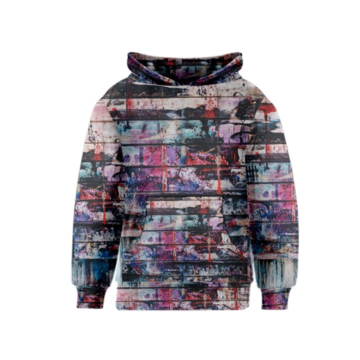 Splattered Paint On Wall Kids  Pullover Hoodie