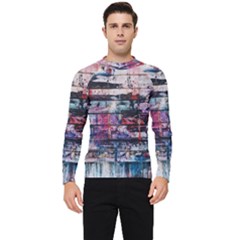 Splattered Paint On Wall Men s Long Sleeve Rash Guard by artworkshop