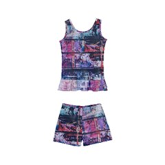 Splattered Paint On Wall Kids  Boyleg Swimsuit by artworkshop