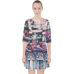 Splattered Paint On Wall Quarter Sleeve Pocket Dress by artworkshop