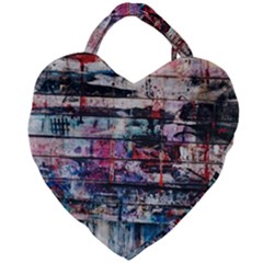 Splattered Paint On Wall Giant Heart Shaped Tote by artworkshop