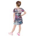 Splattered Paint On Wall Kids  Short Sleeve Velvet Dress View2