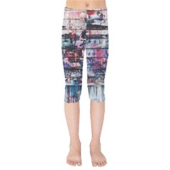 Splattered Paint On Wall Kids  Capri Leggings  by artworkshop