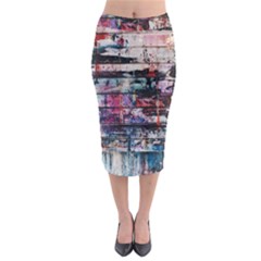 Splattered Paint On Wall Midi Pencil Skirt by artworkshop