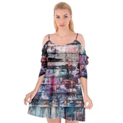 Splattered Paint On Wall Cutout Spaghetti Strap Chiffon Dress by artworkshop