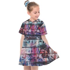 Splattered Paint On Wall Kids  Sailor Dress by artworkshop