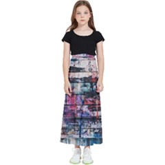 Splattered Paint On Wall Kids  Flared Maxi Skirt by artworkshop