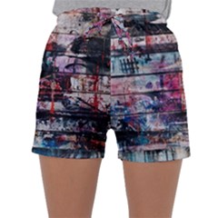 Splattered Paint On Wall Sleepwear Shorts by artworkshop