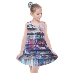 Splattered Paint On Wall Kids  Summer Dress by artworkshop