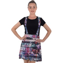 Splattered Paint On Wall Velvet Suspender Skater Skirt by artworkshop