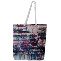 Splattered Paint On Wall Full Print Rope Handle Tote (large) by artworkshop