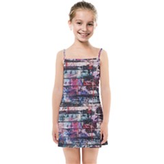 Splattered Paint On Wall Kids  Summer Sun Dress by artworkshop