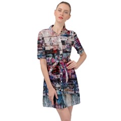 Splattered Paint On Wall Belted Shirt Dress by artworkshop