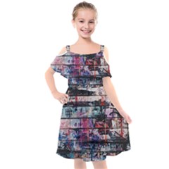 Splattered Paint On Wall Kids  Cut Out Shoulders Chiffon Dress by artworkshop