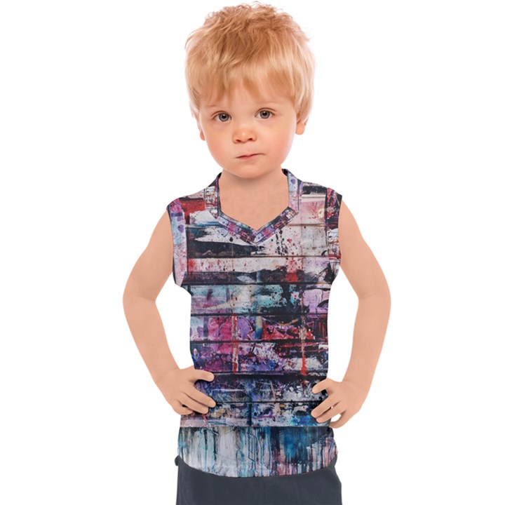 Splattered Paint On Wall Kids  Sport Tank Top