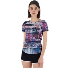 Splattered Paint On Wall Back Cut Out Sport Tee by artworkshop