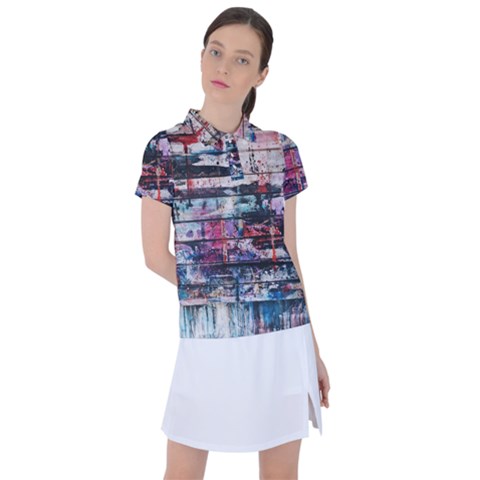 Splattered Paint On Wall Women s Polo Tee by artworkshop