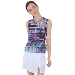 Splattered Paint On Wall Women s Sleeveless Sports Top by artworkshop