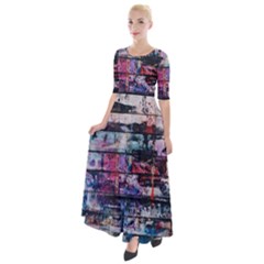 Splattered Paint On Wall Half Sleeves Maxi Dress by artworkshop