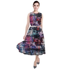 Splattered Paint On Wall Round Neck Boho Dress by artworkshop