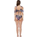 Splattered Paint On Wall Ruffle Edge Tie Up Bikini Set	 View4