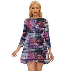 Splattered Paint On Wall Long Sleeve Babydoll Dress by artworkshop